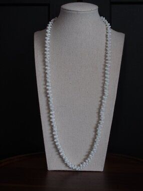 Vintage Milk Glass Beaded Chip Necklace
